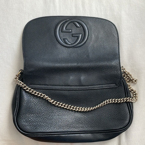 Gucci Soho Cellarius Medium Shoulder Bag, Black with Gold Chain - Picture 16 of 16